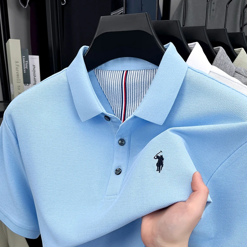 Men's 100% Cotton Short Sleeve - Polo Shirt Equestrian 评论和价格