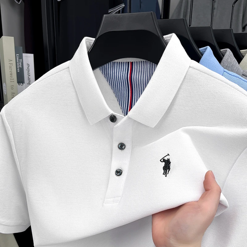 Men's 100% Cotton Short Sleeve - Polo Shirt Equestrian 评论和价格