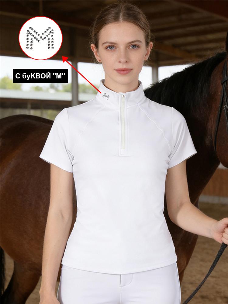 M Logo Horse Riding Short Slee - Polo Shirt Equestrian 评论和价格