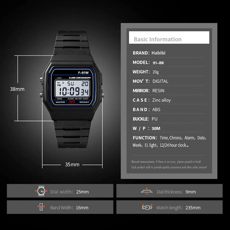F-91W LED Electronic Watches f - Outdoor Sport Watch 评论和价格